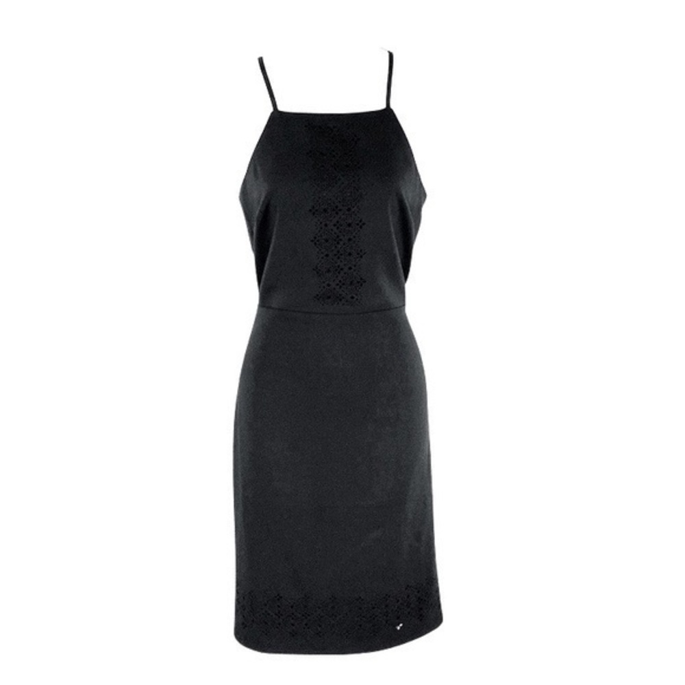 NWT Banana Republic black lasercut tank stretch dress 0 MM5